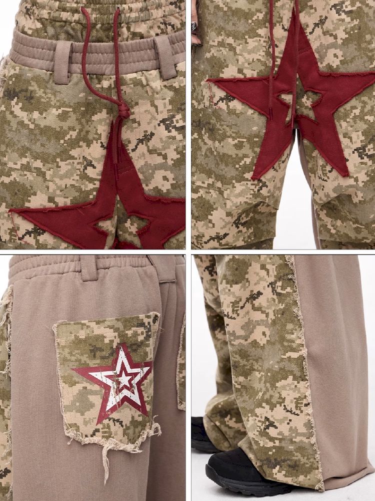 Raw Edge Patchwork Wide Leg【s0000011354】