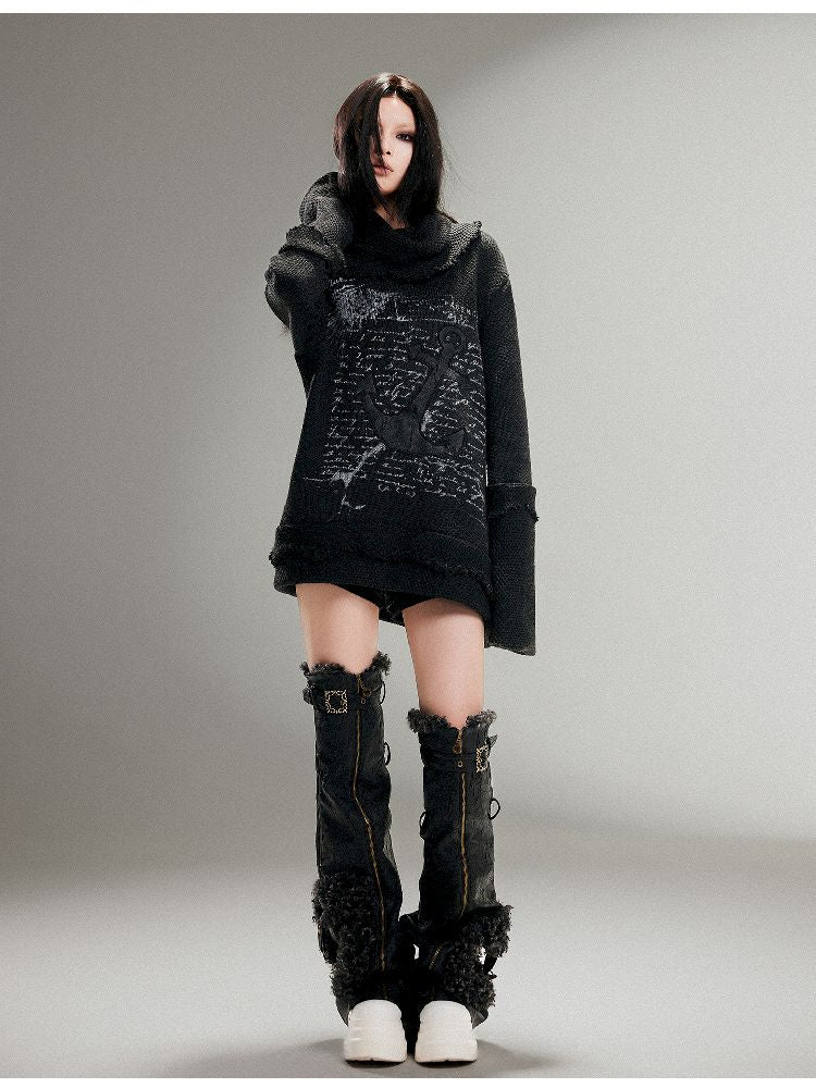 High Neck Fringe Sweater【s0000011259】