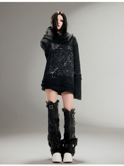 High Neck Fringe Sweater【s0000011259】