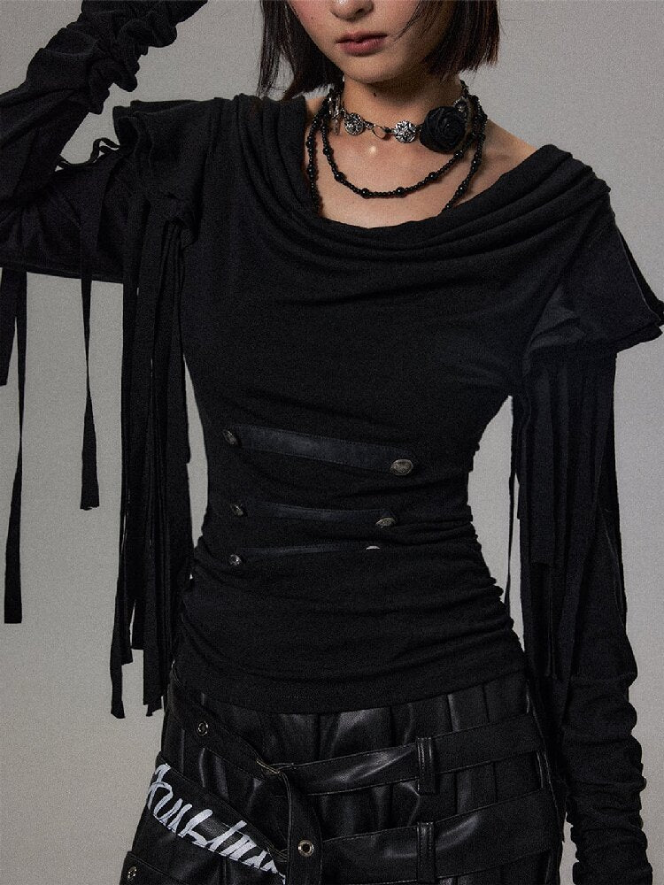 Palace Tassel Fake Two Piece Top【s0000018496】