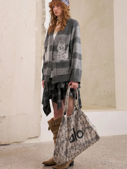 Relaxed-Fit Long-Sleeve Knit Cardigan【s0000014062】