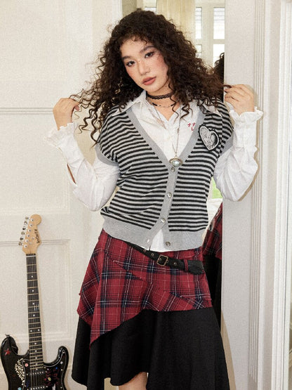 Fake Two-Piece Lace Printed Shirt【s0000017902】