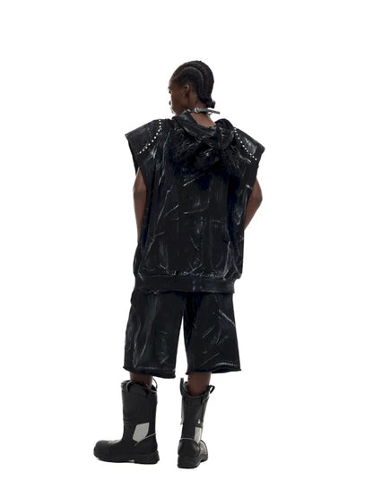 Cat-Ear Rock Punk Sleeveless Y2K Jacket【s0000014016】