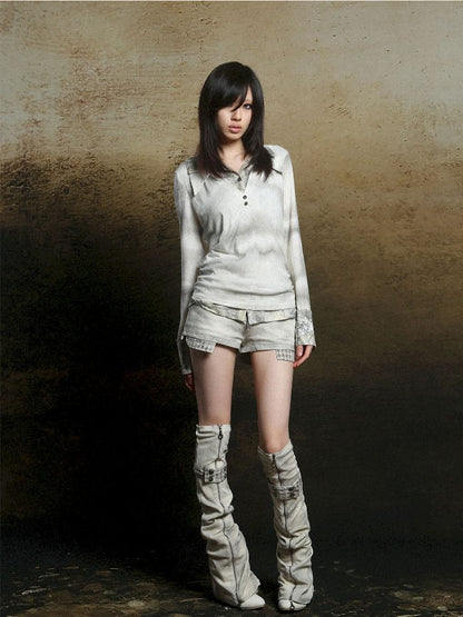 Double Layer Lapel Knit Inner Top【s0000011809】