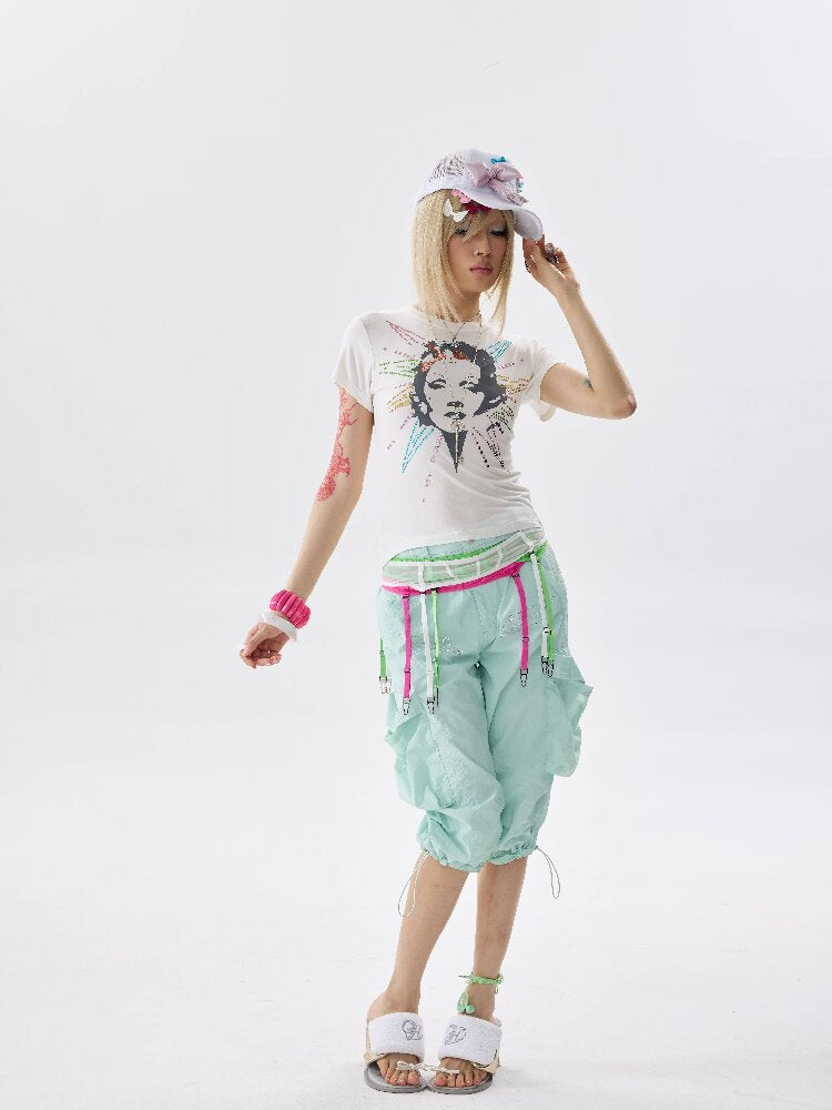 Mint Green Rhinestone Casual Pants【s0000017636】