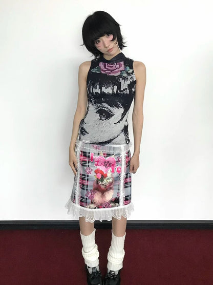 Comic Book Girly Double Mesh Vest【s0000018653】