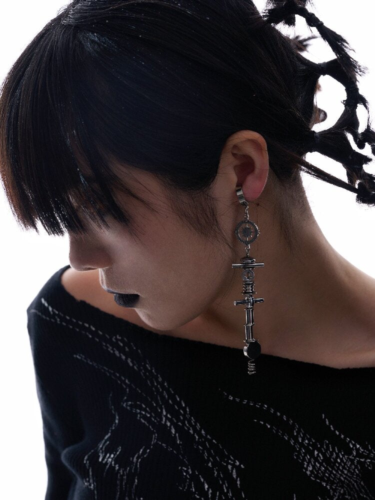 Mechanical Heavy Dark Punk Earrings【s0000018844】