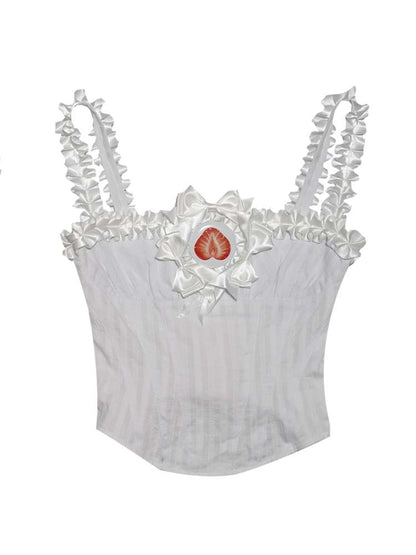 Polka Dot Strawberry Badge Camisole Top【s0000014939】