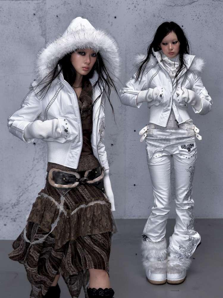 Street Punk Fur Hooded Padded Jacket【s0000014922】