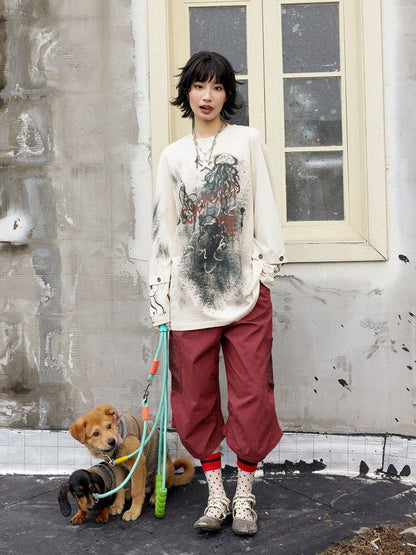 Jellyfish Print Long Sleeve T-shirt【s0000012283】