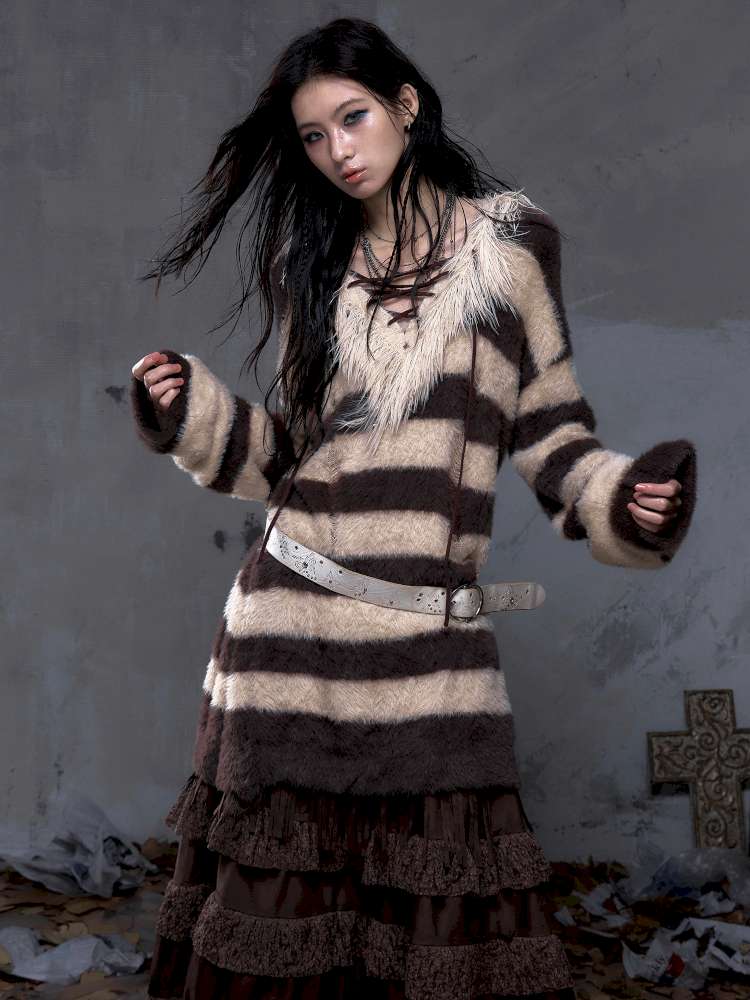 Long-Sleeve Striped Sweater【s0000014474】