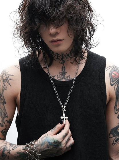 Titanium Steel Cross Clavicle Chain【s0000018988】