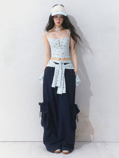 Sporty Loose Pockets Wide Leg Pants【s0000012157】