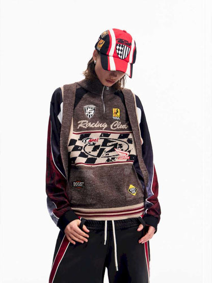 Vintage Racing Knitted Vest【s0000015177】