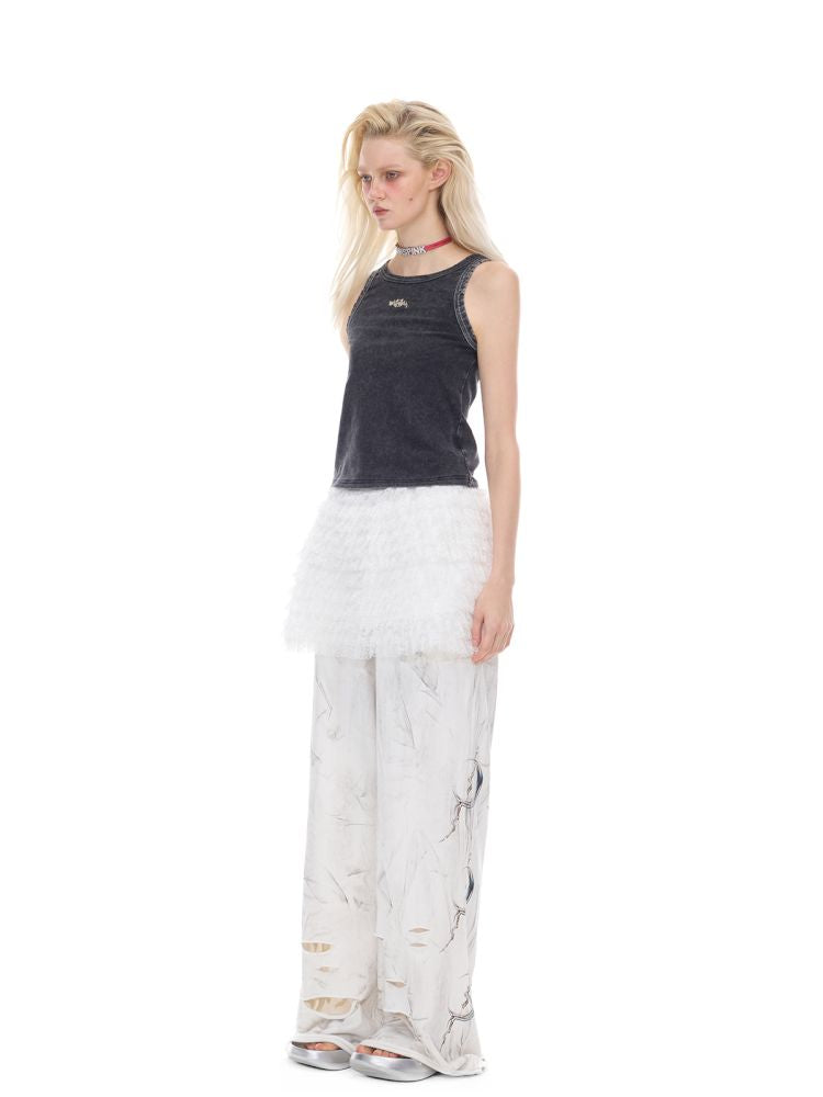 Metal logo elastic slim-fit top【s0000012973】
