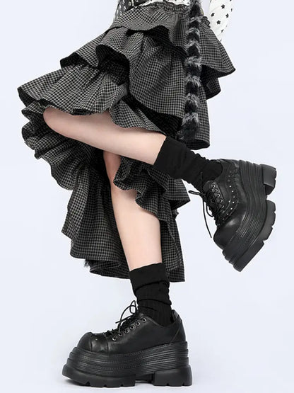 Gothic-Style Lace-Up Square-Toe Shoes【s0000014183】