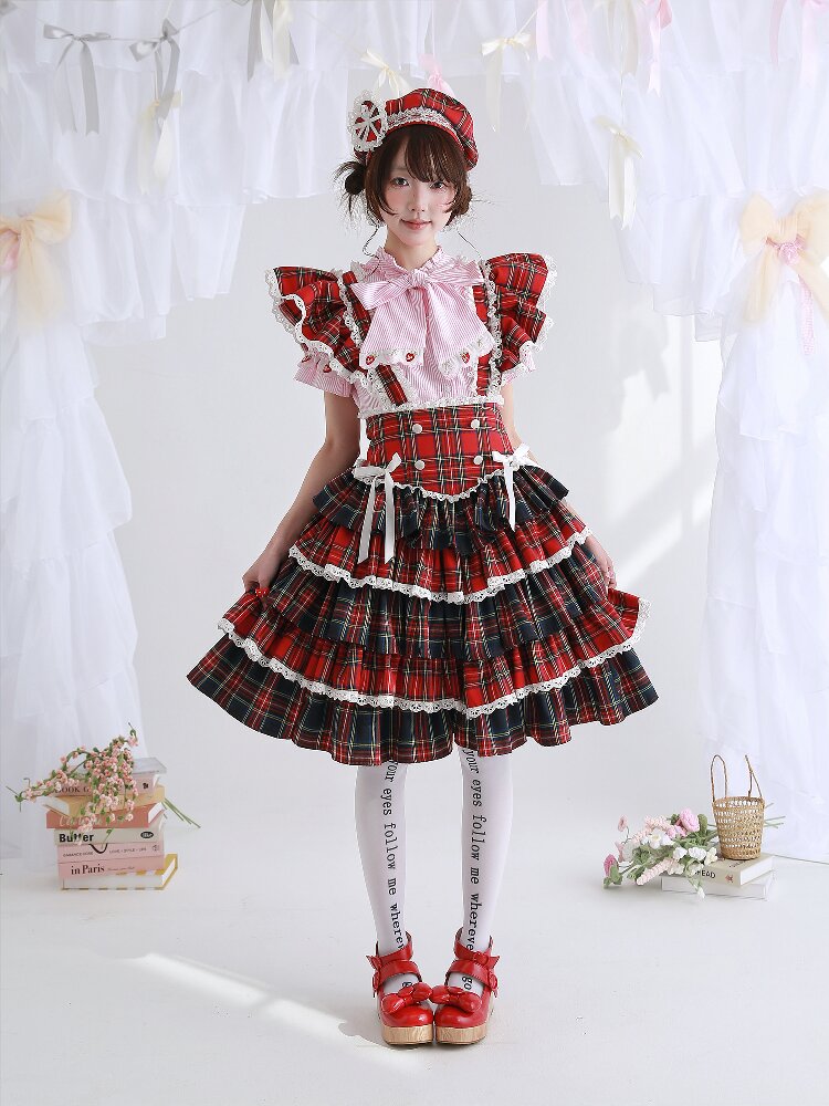 Red Retro Lolita Puffy Skirt【s0000016561】
