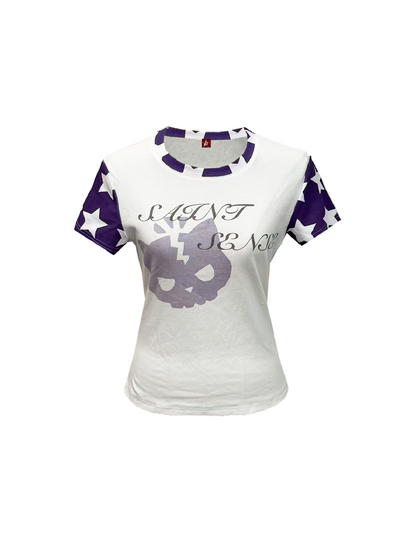 Y2K Rhinestone Star Slim T-Shirt【s0000018287】