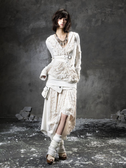 Ripped Hooded Knit【s0000015956】