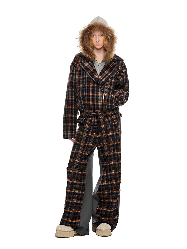 Plaid Tweed Biker Suit [S0000010641]