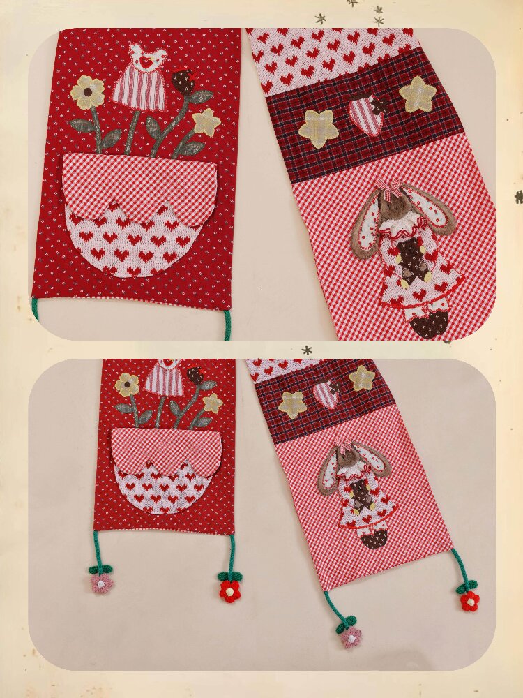 Patchwork Embroidered Rabbit Scarf【s0000019287】