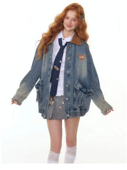 Vintage Relaxed-Fit Denim Jacket【s0000014349】