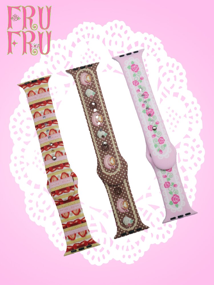 Rose Cake Print iWatch Watch Strap【s0000017466】