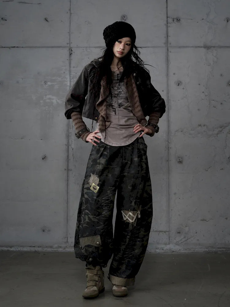Embroidered Camo Pants【s0000014116】