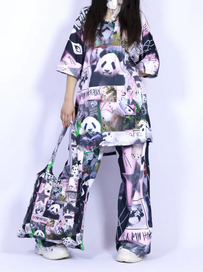 Panda Relaxed-Fit Wide-Leg Pants【s0000013976】