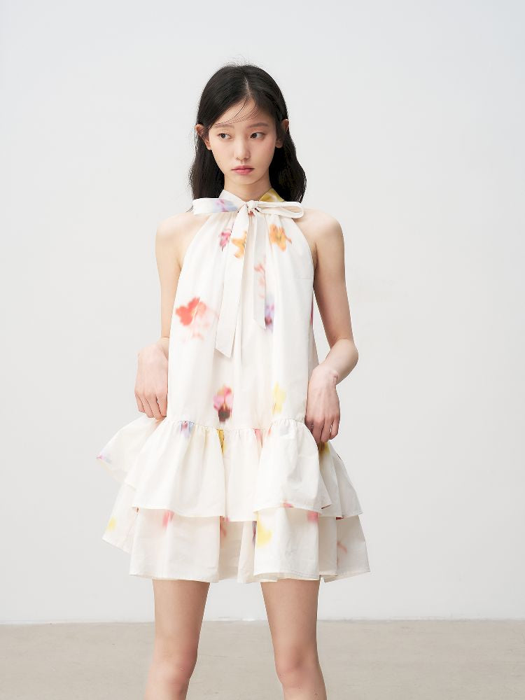 Bow Tie Hanging Neck Dress【s0000011956】