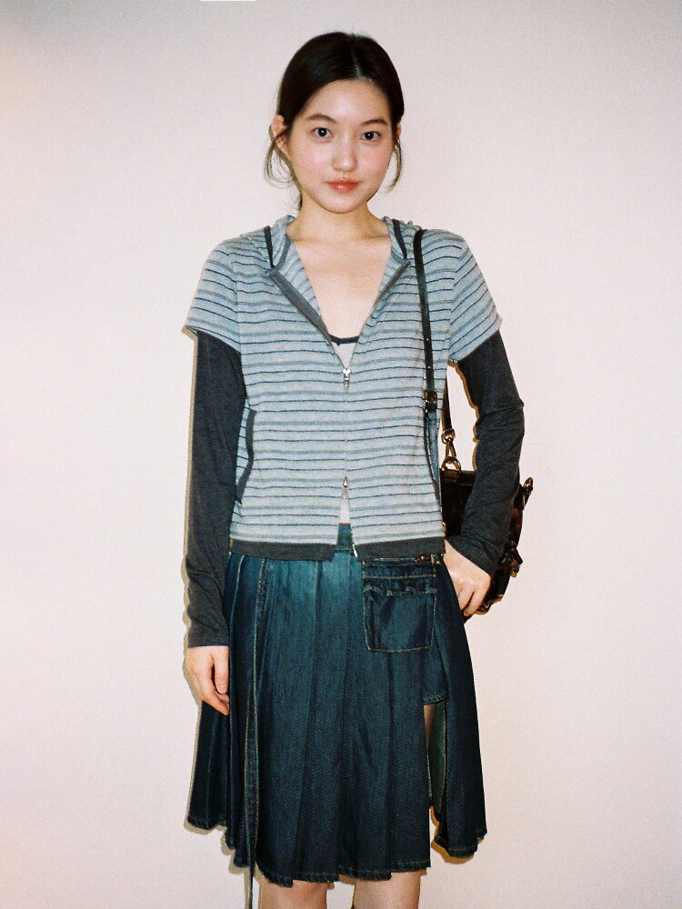 Tencel Wool Stripe Cardigan【s0000016418】