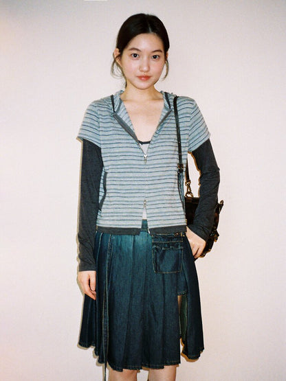 Tencel Wool Stripe Cardigan【s0000016418】