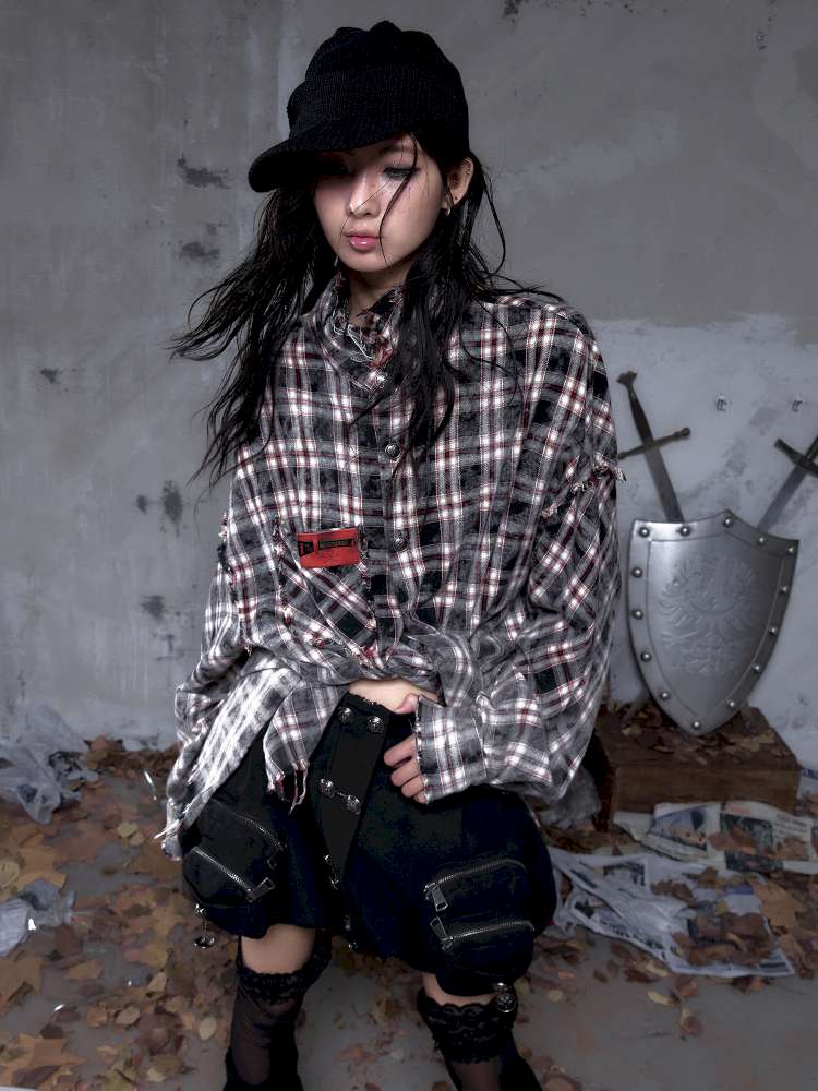 Rock Rebel Punk Check Shirt Jacket【s0000014656】