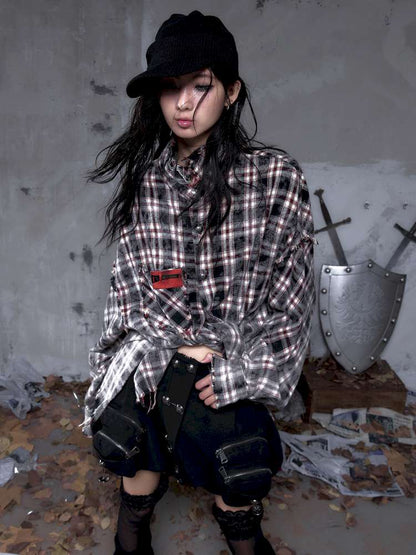 Rock Rebel Punk Check Shirt Jacket【s0000014656】