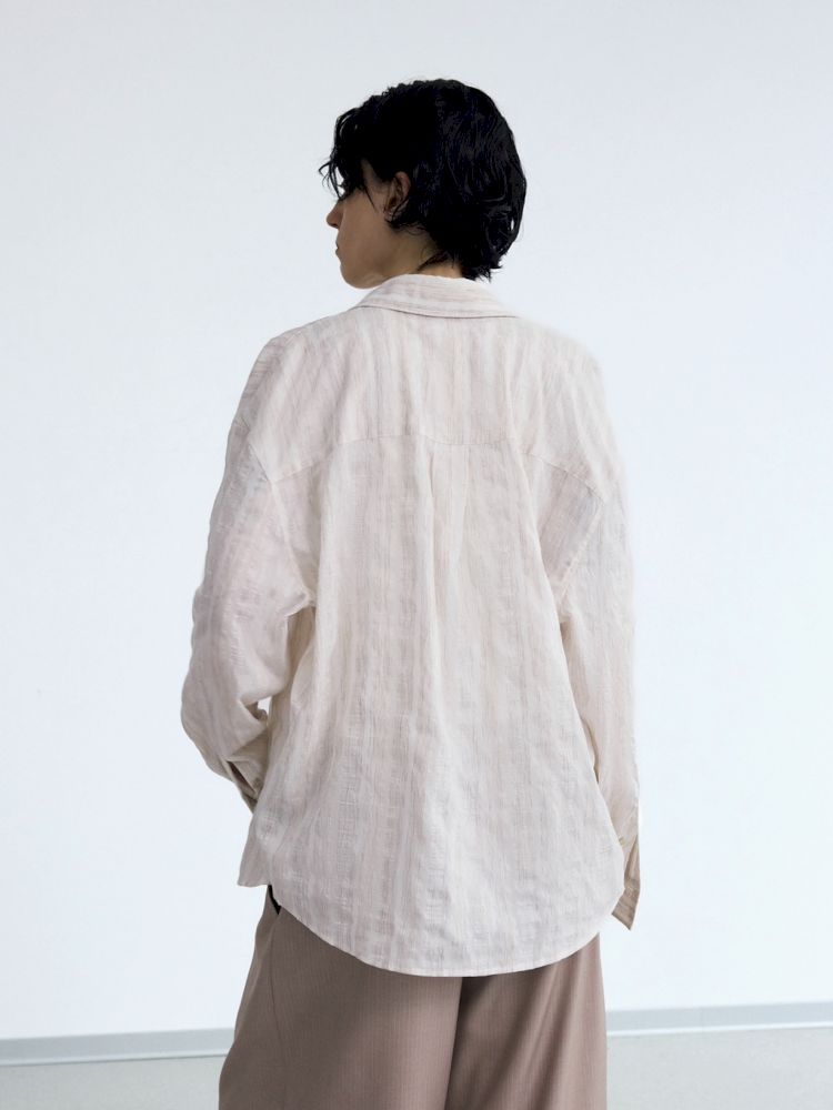 Striped Woven Long Sleeve Shirt Jacket【s0000013200】