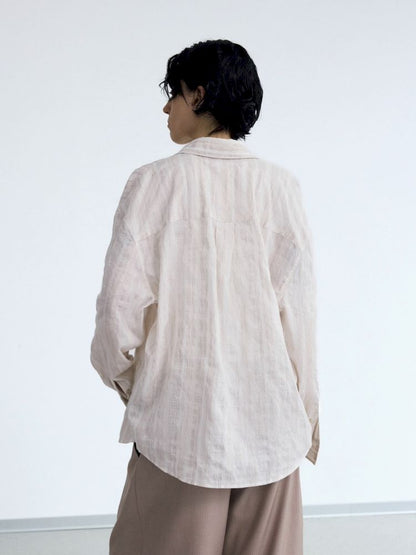 Striped Woven Long Sleeve Shirt Jacket【s0000013200】