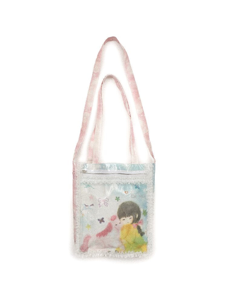 PVC Printed Illustration Girl Bag【s0000017449】