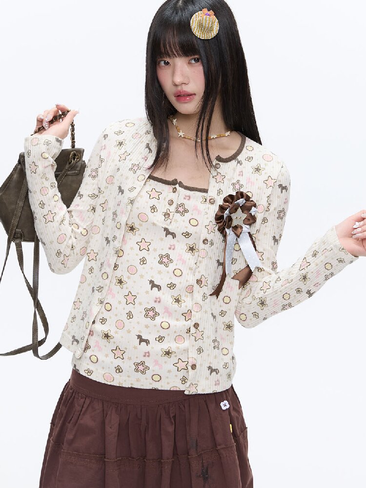Star Polka Dot Contrasting Vest【s0000016387】