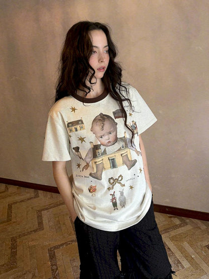 Loose-fitting short-sleeved T-shirt【s0000012763】