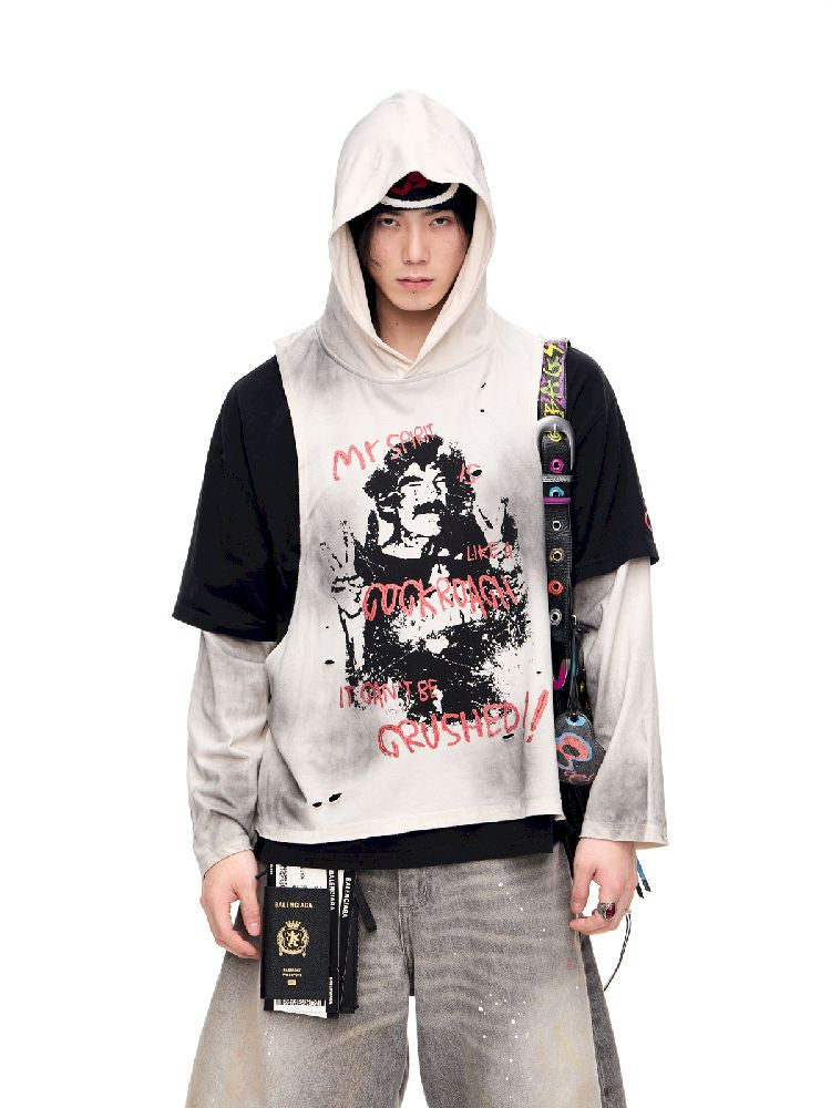 Color Rubbed Printed Long Sleeve Tee【s0000011696】