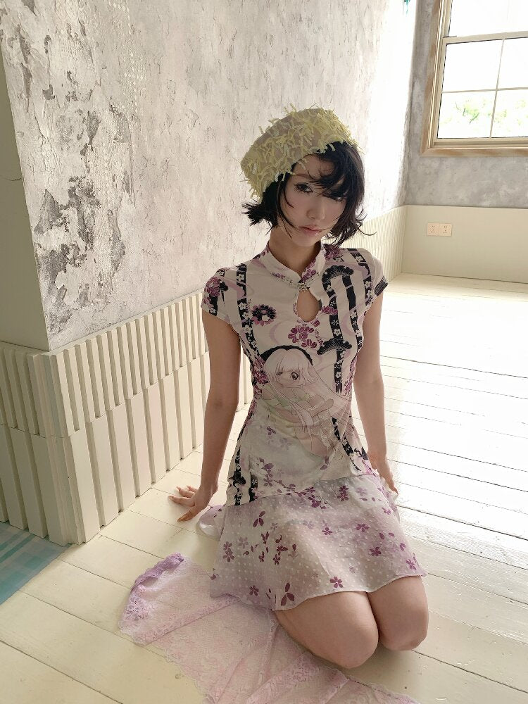 Vintage Pattern Cheongsam Dress【s0000018095】