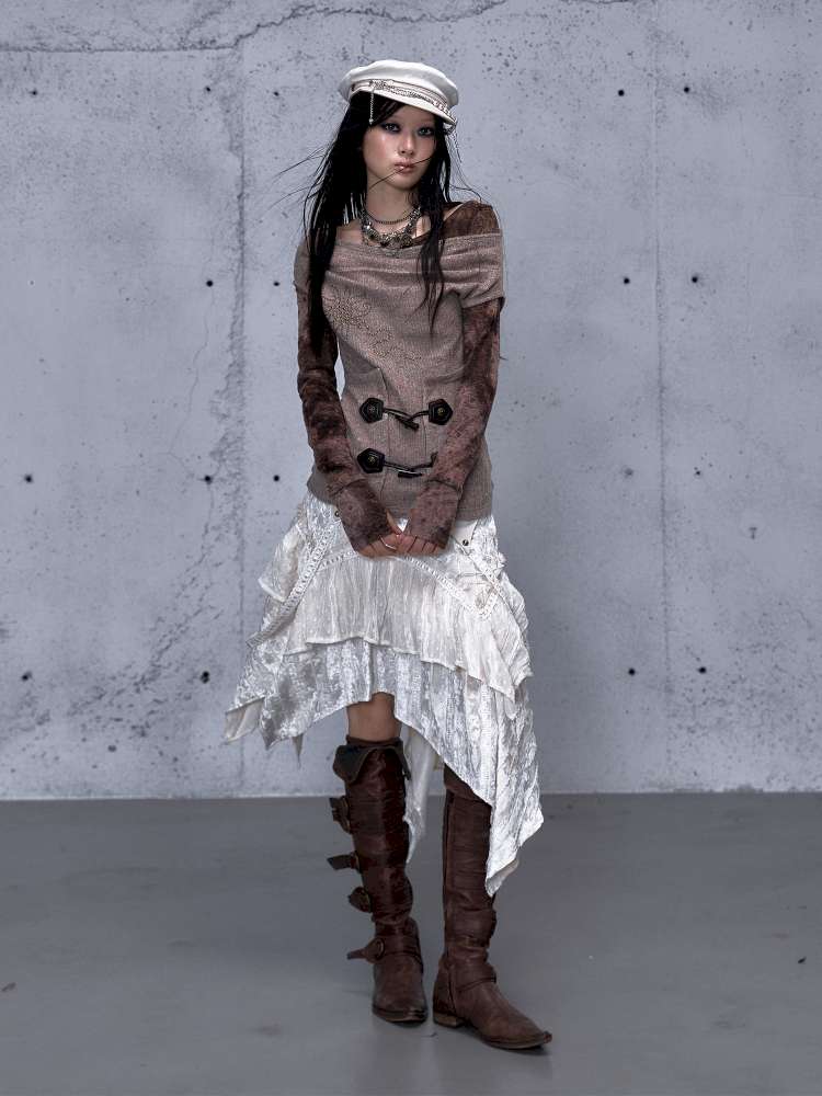 Wasteland Vintage Patchwork Knit Top【s0000014933】