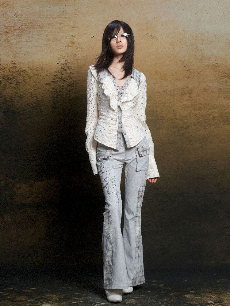 Double Waistband Drilling Decoration Pants【s0000011810】