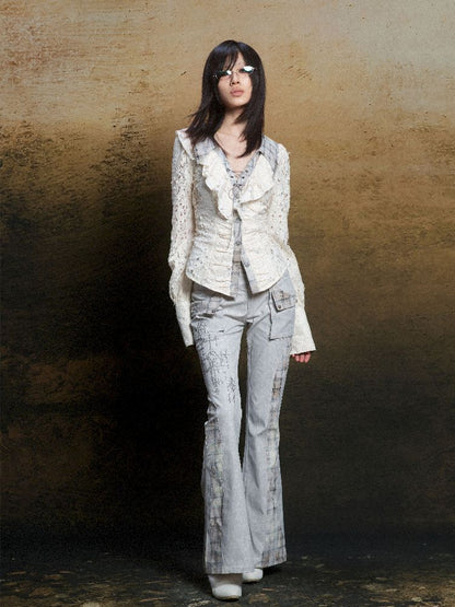 Double Waistband Drilling Decoration Pants【s0000011810】