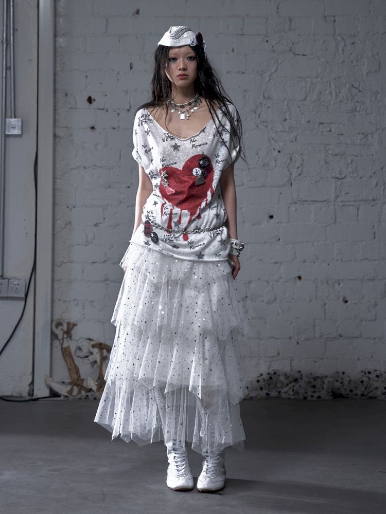 Large neckline loose-fitting T-shirt【s0000012799】