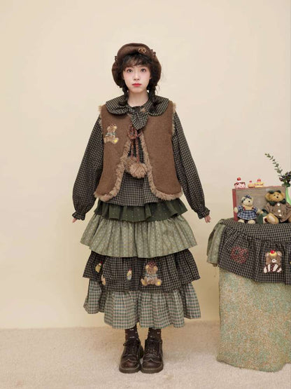 Vintage Girl Bear Dessert Cake Skirt【s0000014843】