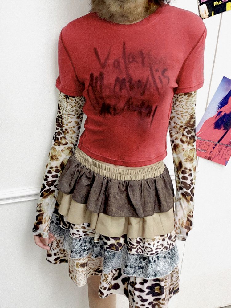 Fake two pieces long-sleeved T-shirt【s0000012274】