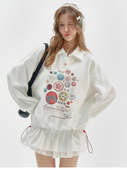 Polo Neck Waisted Sweatshirt Dress【s0000011516】