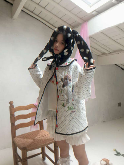 Notebook-Style Printed Cat Cotton Coat【s0000014527】