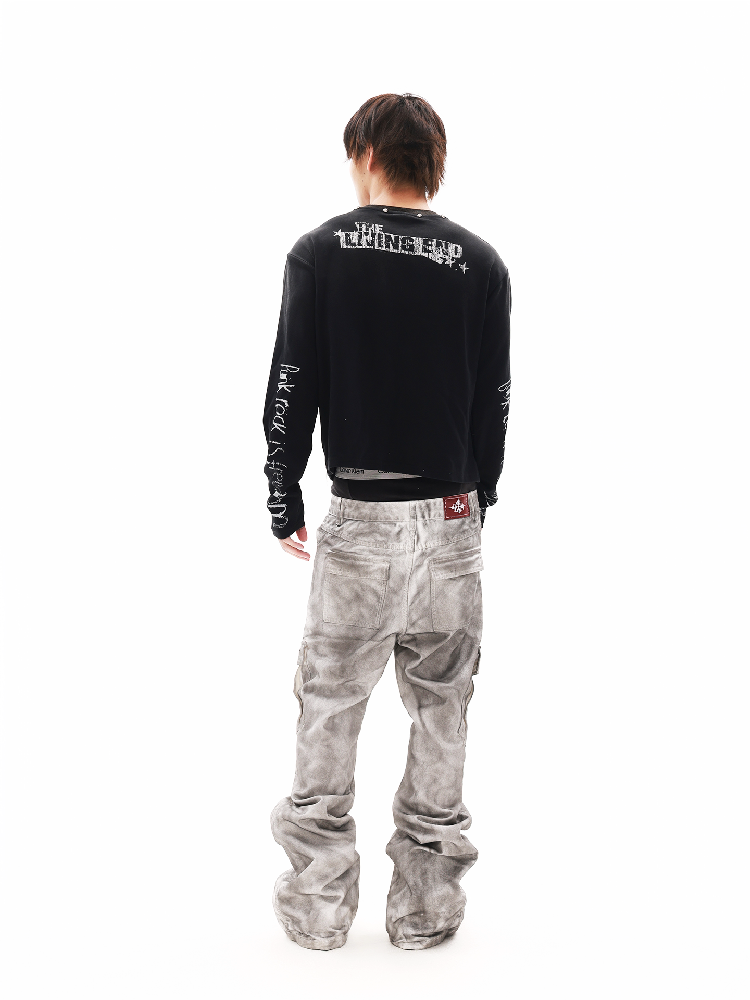 Rock Slogan Skull Sweatshirt【s0000018324】